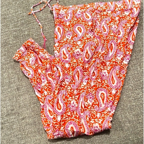 💞BODEN,ENCHANTING-PAISLEY, WOMENS TAPERED PANTS in PAPAYA, EUC,Size 10 Regular - Picture 2 of 9